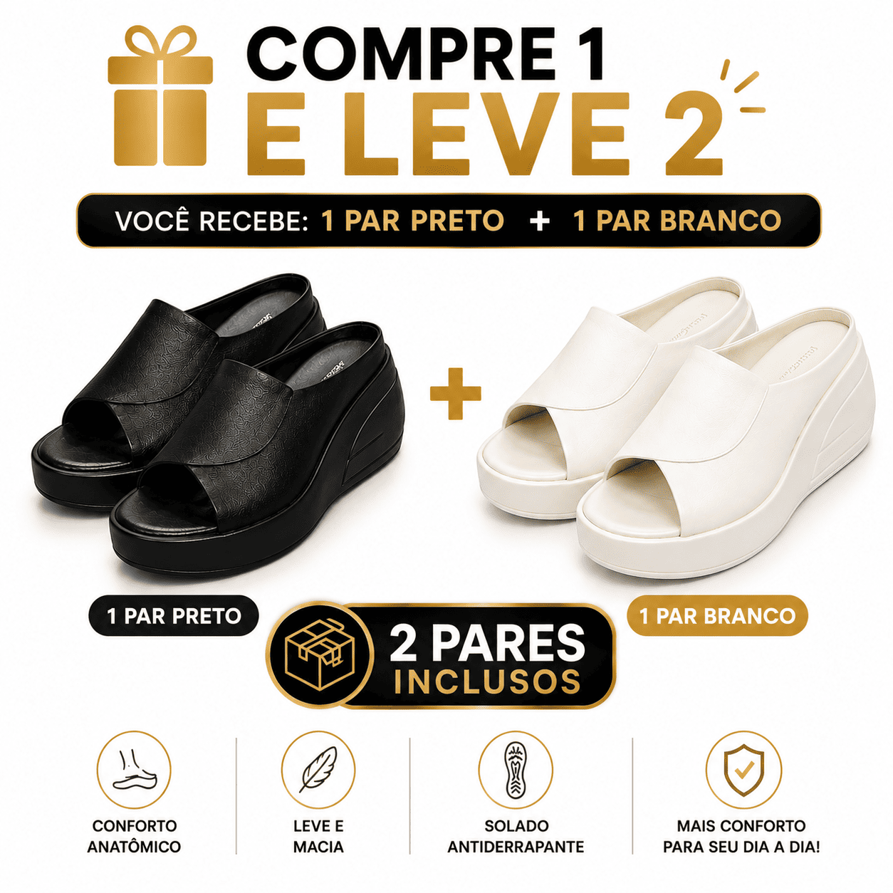 Sandália Celeste Comfort - COMPRE 1 E LEVE 2