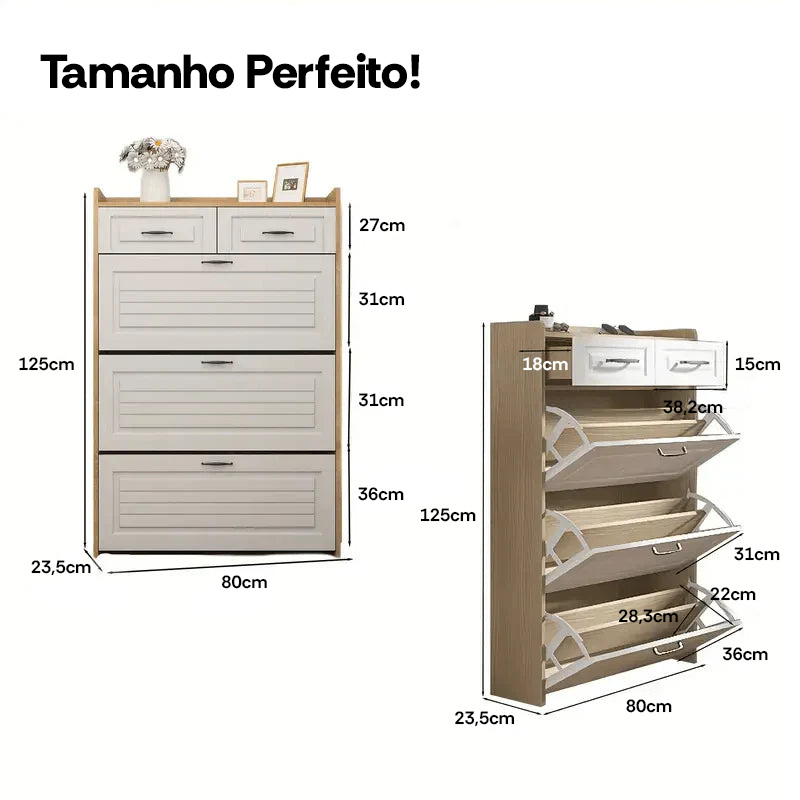 Sapateira Organizadora Compacta Multiuso – Mais Espaço e Organização para Seus Calçados