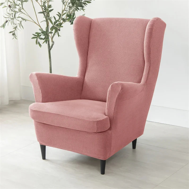 Capa de Poltrona Wingback Chair Jacquard 2 peças