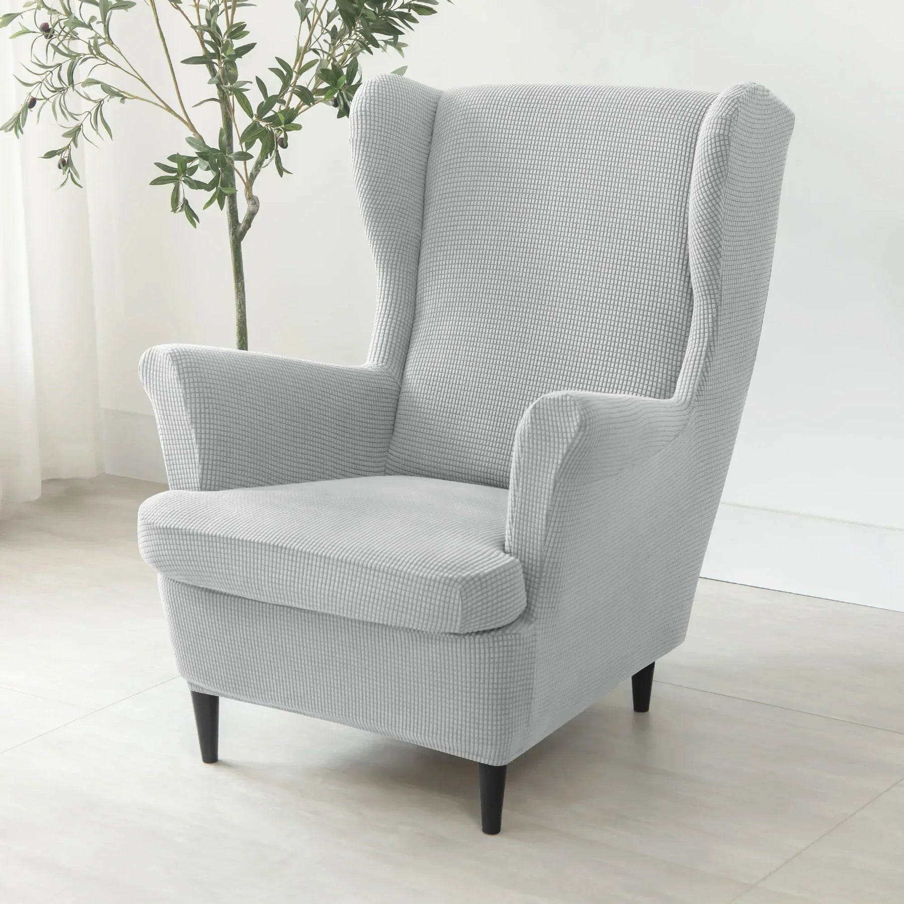 Capa de Poltrona Wingback Chair Jacquard 2 peças