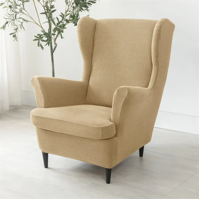 Capa de Poltrona Wingback Chair Jacquard 2 peças