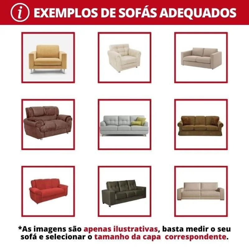 Capa De Sofá Stretch Ajustável Lisa Creme