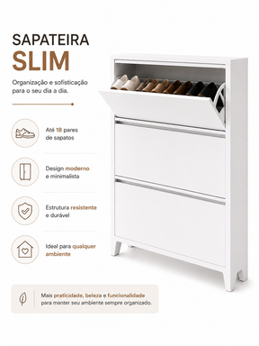Sapateira Slim Premium de Madeira