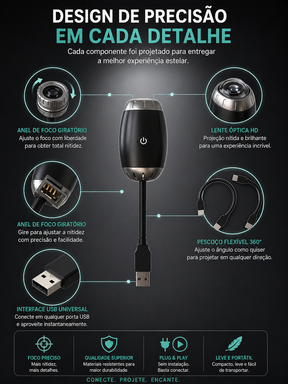 Projetor Galáxia DreamSky™ | Luz Noturna LED com Efeito Estrelado e Ambiente Relaxante