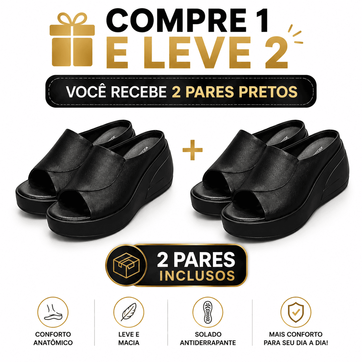 Sandália Celeste Comfort - COMPRE 1 E LEVE 2