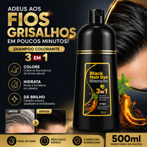[COMPRE 1 LEVE 2] Shampoo Black Hair Dye 3 em 1 (Dura até 6 meses)