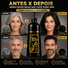 [COMPRE 1 LEVE 2] Shampoo Black Hair Dye 3 em 1 (Dura até 6 meses)