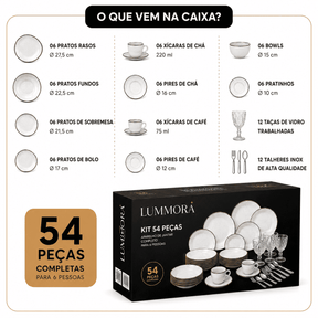 Aparelho de Jantar, Chá e Café 54 Peças