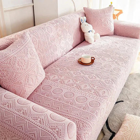 Capa de Sofá Plush Ajustável e Resistente para Casas com Pets