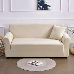 Capa De Sofá Stretch Ajustável Lisa Bege