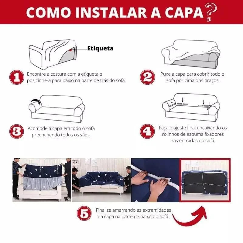 Capa De Sofá Stretch Ajustável Lisa Rosa