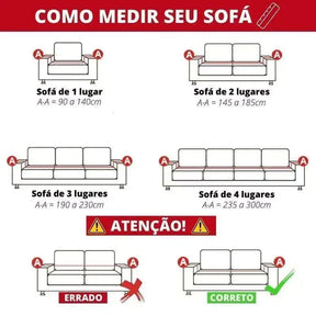 Capa Protetora para Sofá de Chenille Antiderrapante Azul
